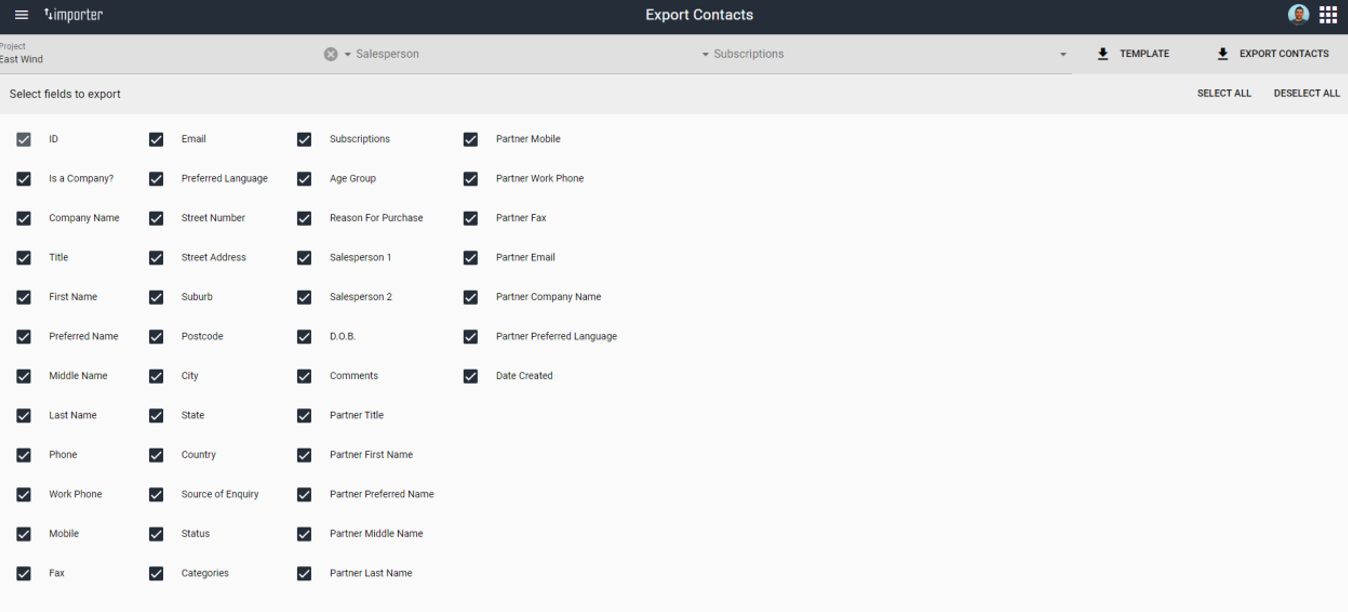 export listings/contacts image