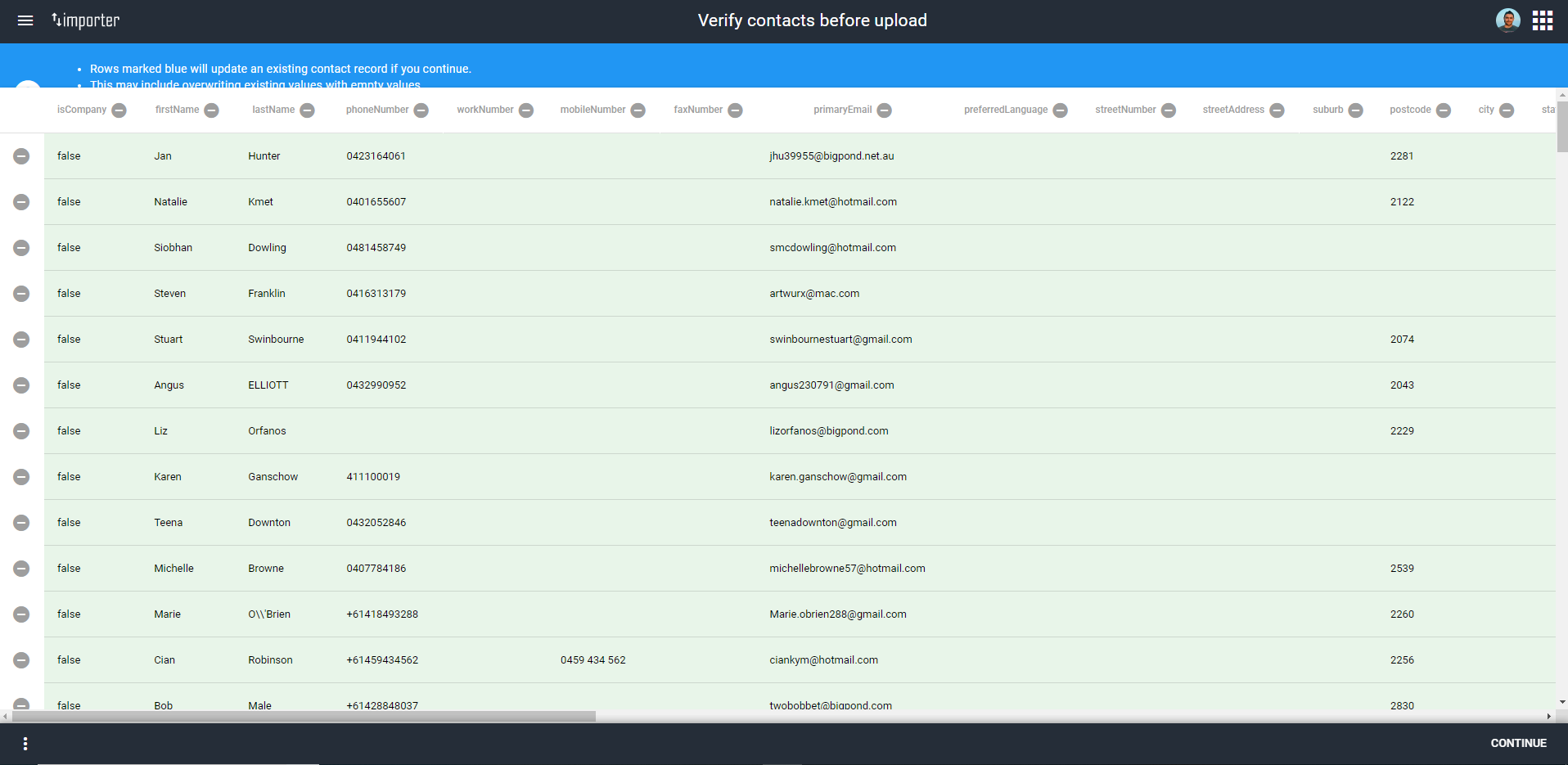 import listings/contacts image